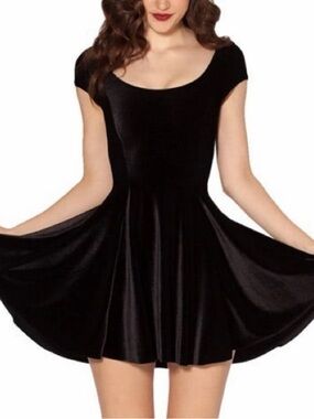 Blackmilk Evil Cheerleader Velvet Skater Dress
